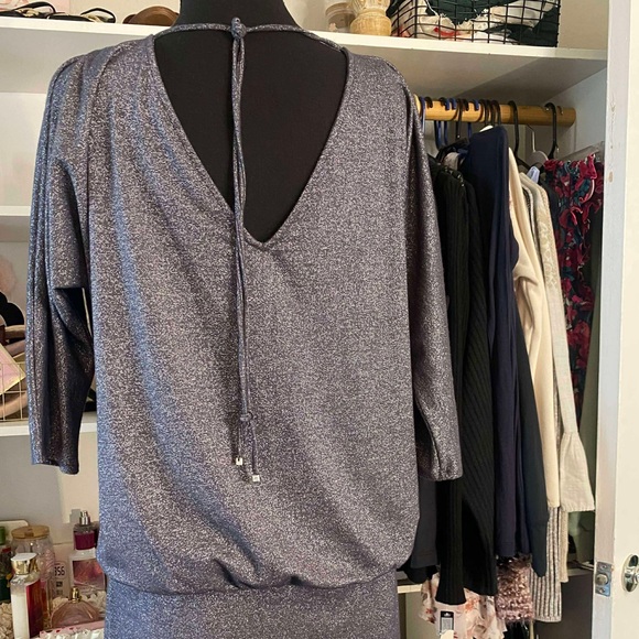 White House Black Market Glittering Black Mini Dress - Picture 2 of 11